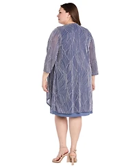R & M Richards Plus Ruffle Knit Dress Jacket, 2-Piece Set