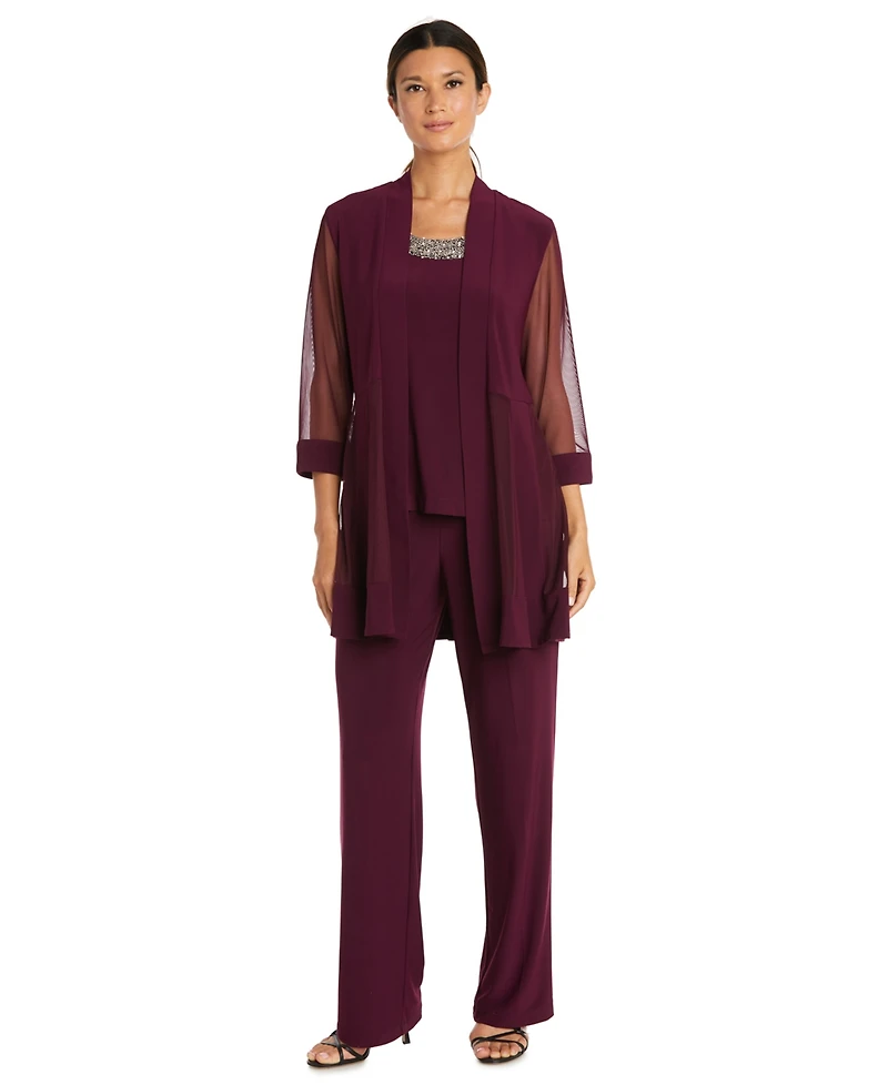 R & M Richards Petite 2-Pc. Jacket Top Pants Set