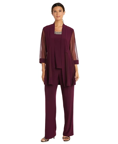 R & M Richards Petite 2-Pc. Jacket Top Pants Set