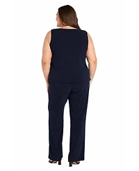 R & M Richards Plus Top, Pants, Jacket, 3-Piece Set