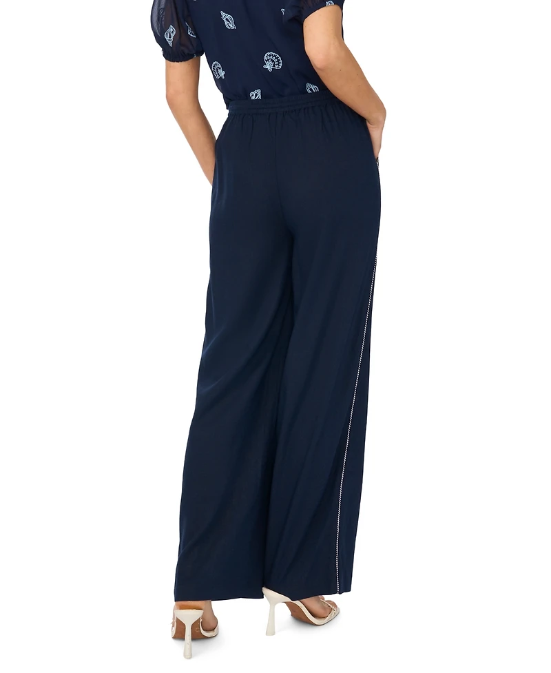 CeCe Women's Pull-On Tie Waist Pants