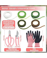 Xdovet Rose Thorn Remover Set Stripper Tool Scissor Gloves Gift
