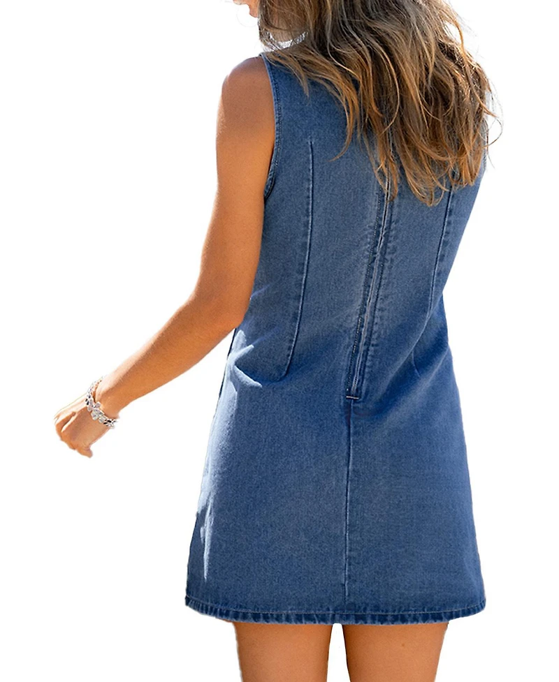 Cupshe Women's Passion Project Denim Mini Beach Dress