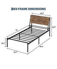 homfan Metal Platform Bed Frame