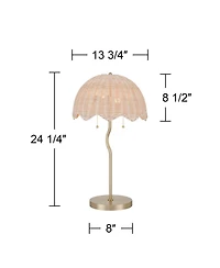 Possini Euro Design Brella 24 1/4"H Rattan 2-Light Lamp Set with Dimmer