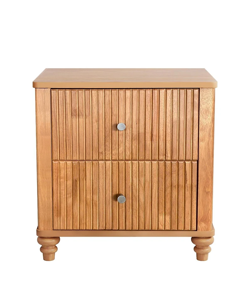 Streamdale Furniture Fluted 3-Drawer Mid-Century Modern Wood Nightstand 21.65'' Wide