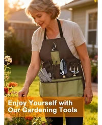 Xdovet Garden Tools Set Stainless Steel Wooden Handle Tote Bag Gloves Watering Can
