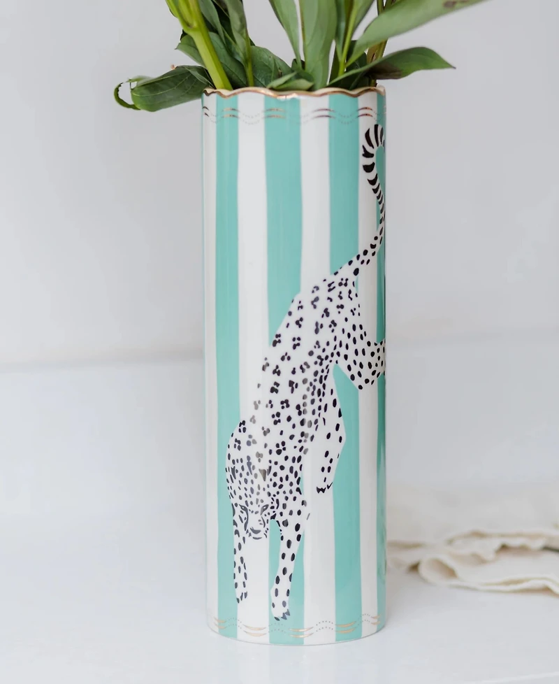 Yvonne Ellen Leopard Tall Flower Vase