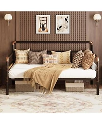 Gaomon Metal Daybed Frame Full Size Heavy Duty Day Bed With Classic Headboard Steel Slat Support Sofa Bed Platform For Living Room Guest Room