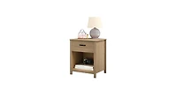 Lucky One Wood Nightstand with Drawer and Shelf