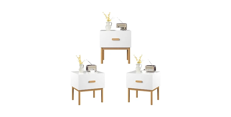 Lucky One 1-Drawer Nightstand with Solid Pine Legs