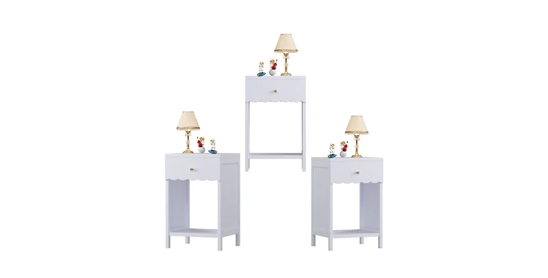 Lucky One Nightstand with Drawer and Shelf
