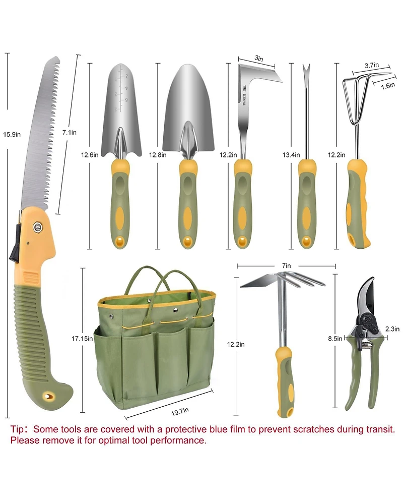 Xdovet Garden Tool Set 9pieces Stainless Steel Heavy Duty Bag Gift Men Women