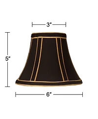 Springcrest Set of 2 Small Empire Lamp Shades with Trim 3" Replacement with Harp and Finial