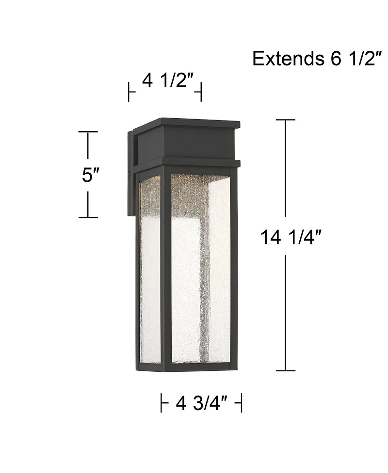 John Timberland Sintef 14 High Modern Outdoor Wall Light Fixture Mount Porch House Led Bulb Sand Finish Glass Shade