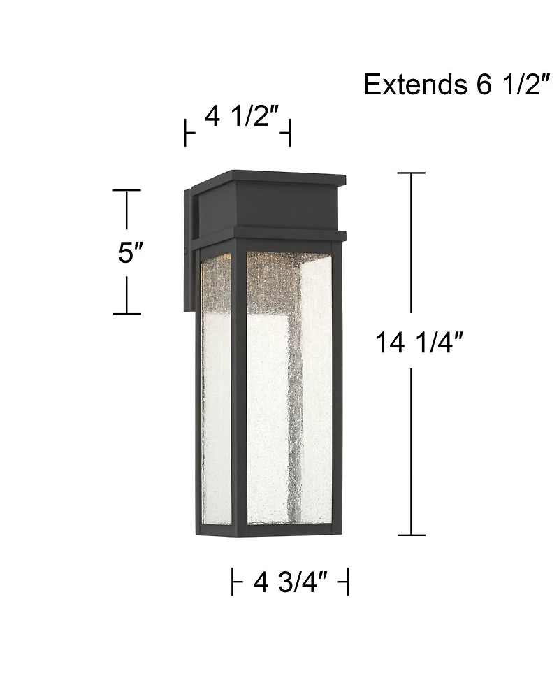 John Timberland Sintef 14 1/4inch High Modern Outdoor Wall Light Fixture Mount Porch House Set of 2 Led Bulb Sand Finish