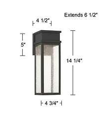 John Timberland Sintef 14 1/4inch High Modern Outdoor Wall Light Fixture Mount Porch House Set of 2 Led Bulb Sand Finish