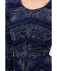 Maryisa Women's Modest Embellished Sequins Ruffle Maxi Dress