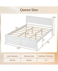 Slickblue Modern Platform Bed Frame with Wooden Headboard