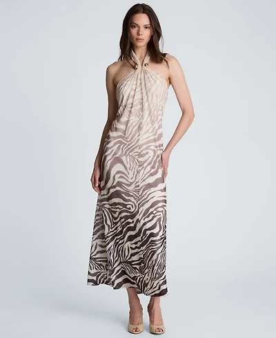 Kenneth Cole Women's Halter Neck Mesh Midi Dress