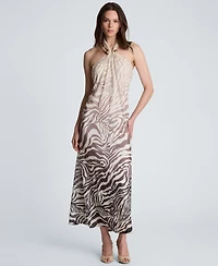 Kenneth Cole Women's Halter Neck Mesh Midi Dress