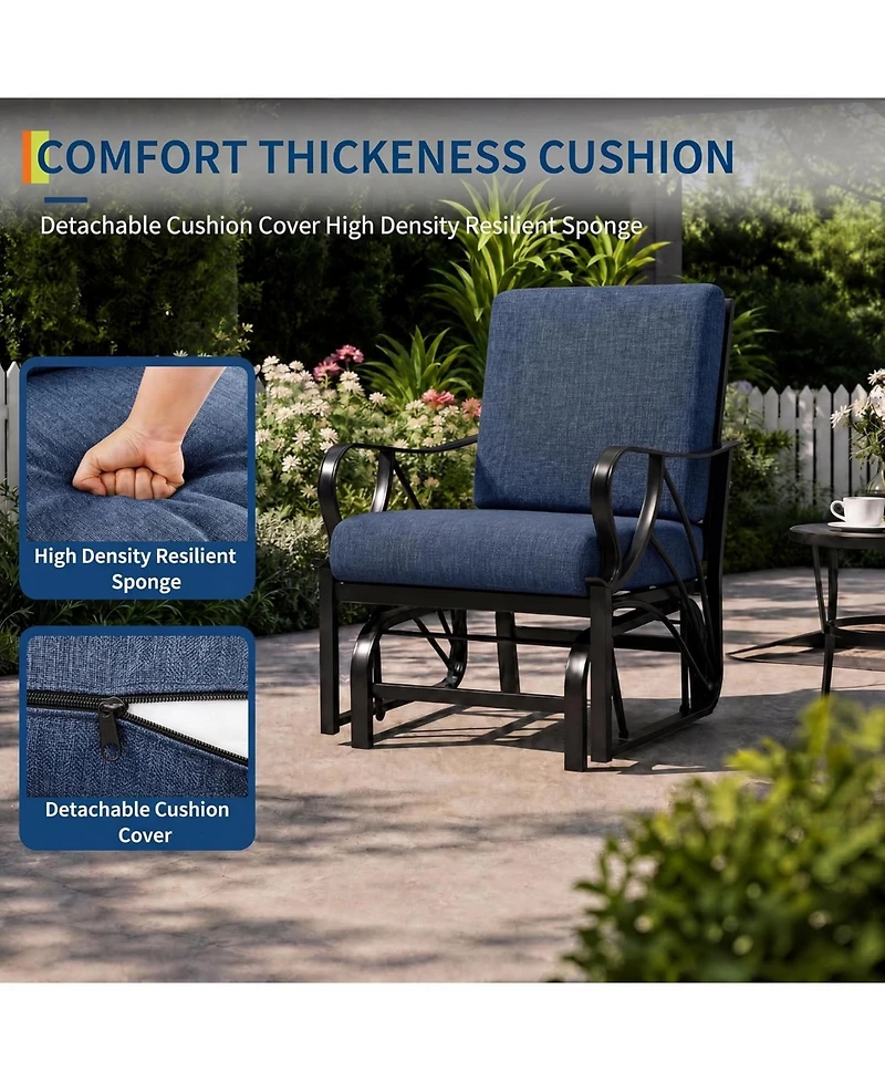 gaomon Set of 2 Outdoor Glider Rocking Chair, Swing Chair for Garden, Yard, Lawn, Patio Rocker