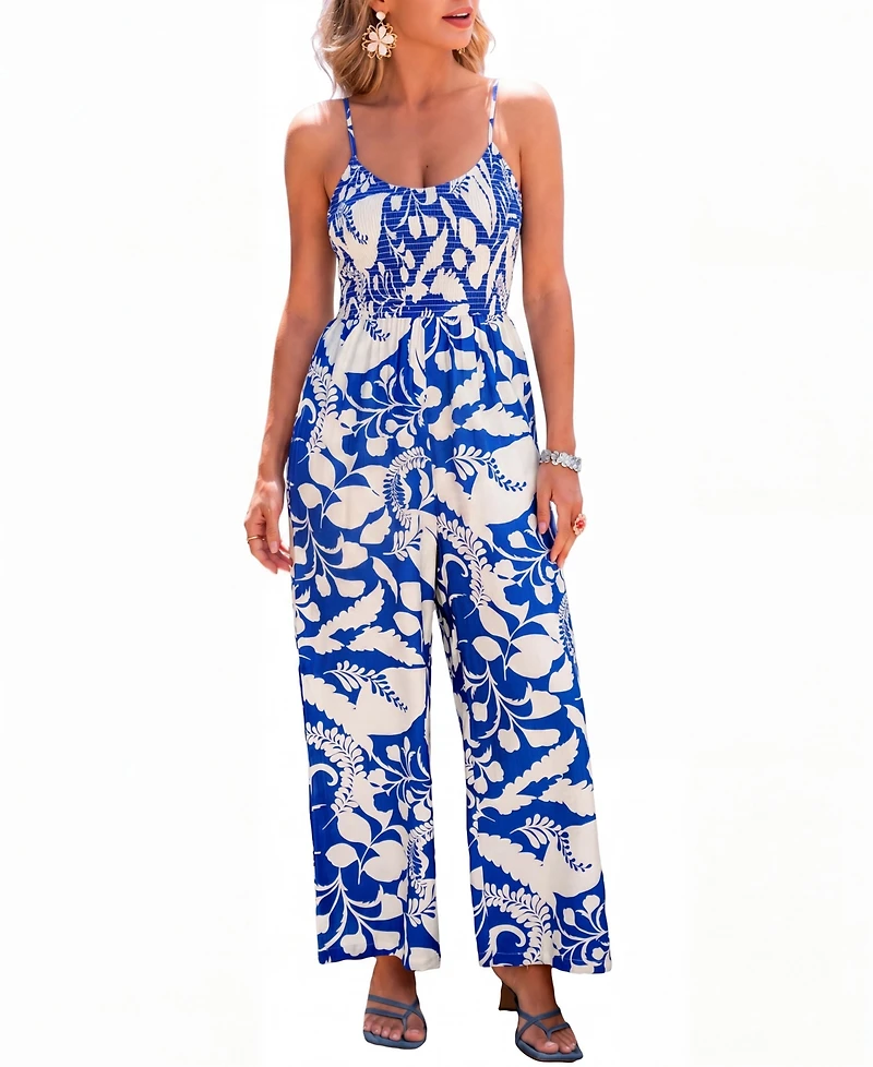 Cupshe Women's Sea Salt Tropical Jumpsuit