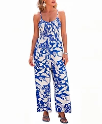 Cupshe Women's Sea Salt Tropical Jumpsuit