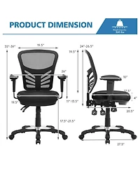 Gouun Ergonomic Mesh Office Chair Adjustable Back Height Armrests Recline