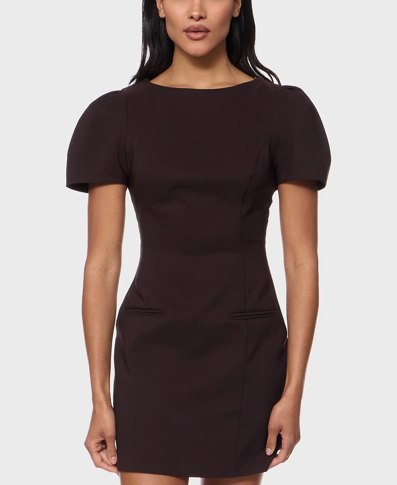 Alex & Sophia Juniors' Boat Neck Short-Sleeve Woven Dress