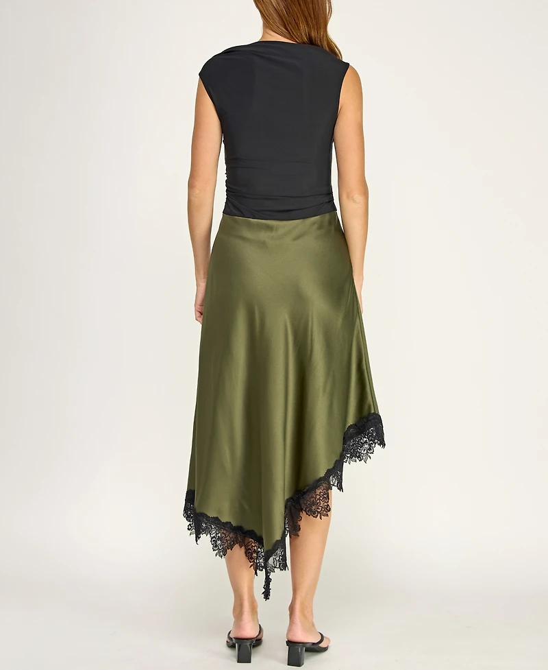 Row A Juniors' Cowl Neck Midi Dress
