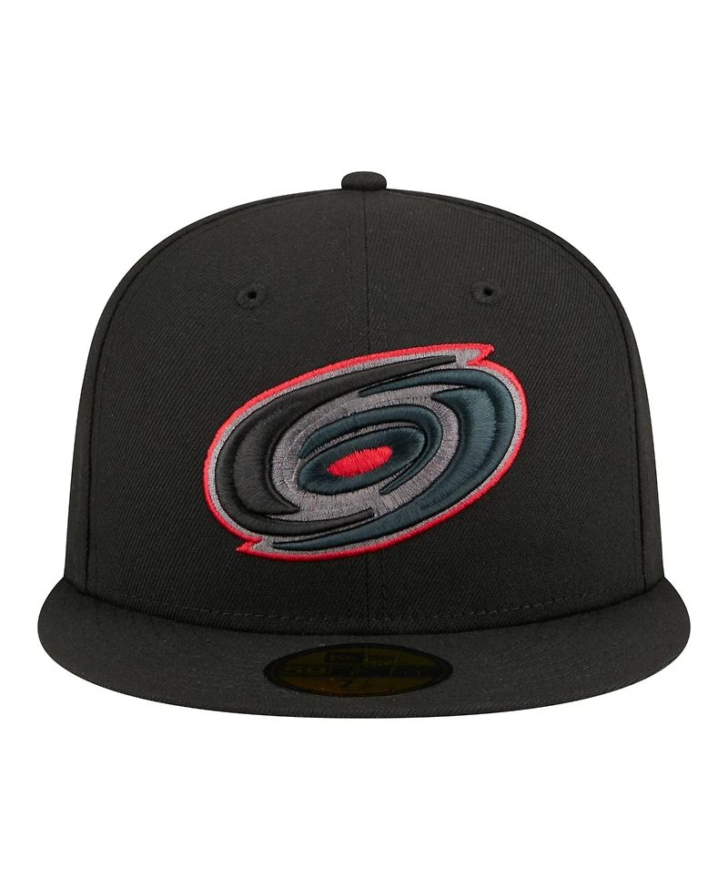 New Era Men's Black Carolina Hurricanes Color Pop 59FIFTY Fitted Hat