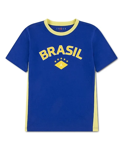 Jordan Big Boys and Girls Royal Brazil National Team Jersey T-Shirt