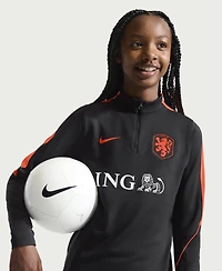 Nike Big Boys and Girls Black Netherlands National Team 2026 Strike Dri-fit Long Sleeve Quarter-Zip Drill Jerseys