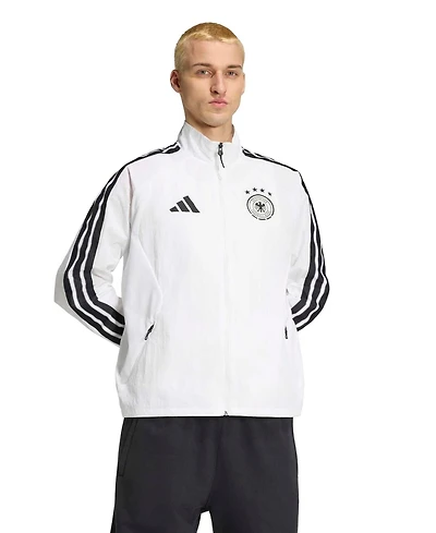 Adidas Men's White Germany National Team 2026 Home Full-Zip Game Day Anthem Jacket
