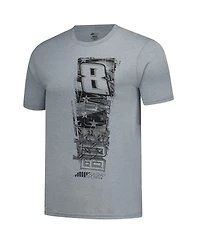 Classic Ink Men's Heather Gray Kyle Busch Flag 2-Sport Tri-Blend T-Shirt