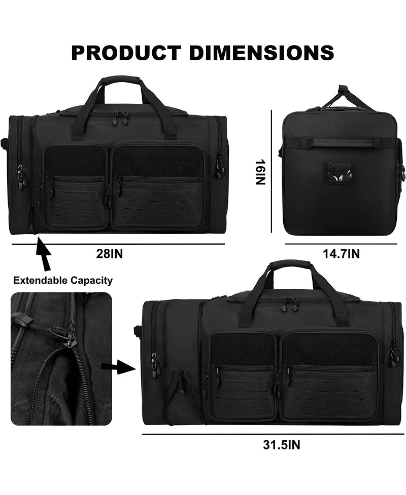 Furlihong 130L Expandable 32" Heavy Duty Extra Large Duffel Bag