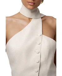 Jluxlabel Women's Oatmeal Asymmetric Scarf Top