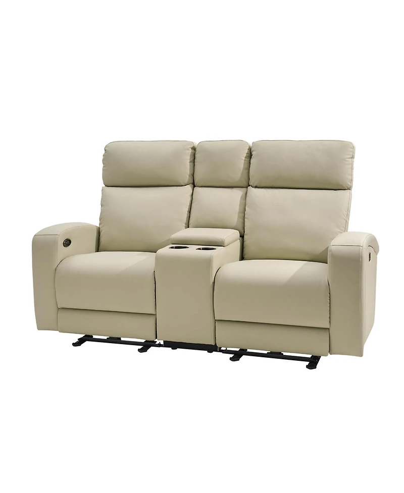 Hulala Home Basit 71" Modern Power Zero Gravity Theater Seating Recliner Sofa with Storage Armrest And Cup Holders