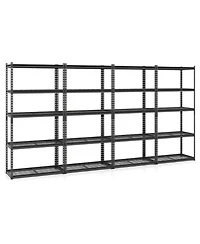 Sugift Set of 4 5-Tier Heavy-Duty Metal Shelving Units with Adjustable Wire Racks