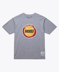 Mitchell & Ness Men's and Women's Heather Gray Houston Rockets Hardwood Classics Arch T-Shirt