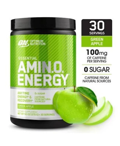 Optimum Nutrition Amino Energy Pre Workout With Tea Bcaa Amino Acids Keto Friendly Coffee Extract Apple 30 Servings