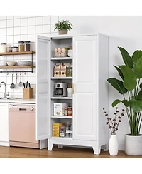Boyel Living Metal Kitchen Pantry Cabinet with Doors and Shelves, Tall Storage Organizer for Home Office Garage