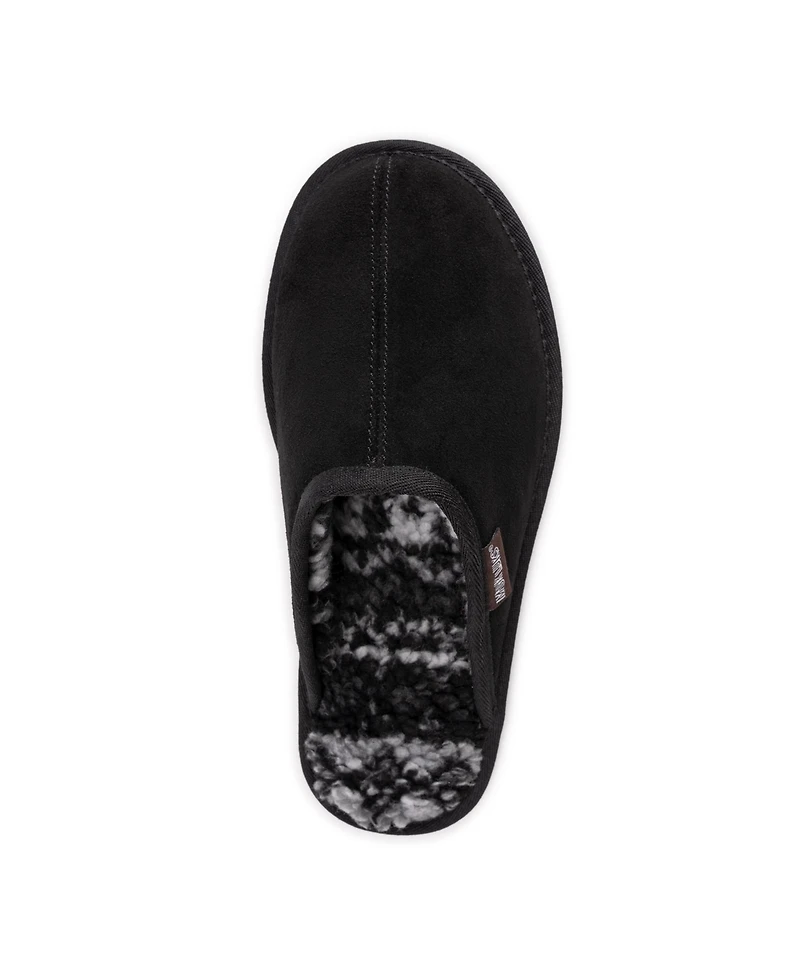 Muk Luks Men's Dave Printed Berber Suede Scuff Slippers