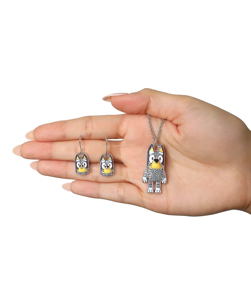 Bluey Pendant Necklace and Fish Hook Earrings Set, Official License