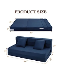 homfan Multi-Functional Folding Floor Sofa Bed with Pillows