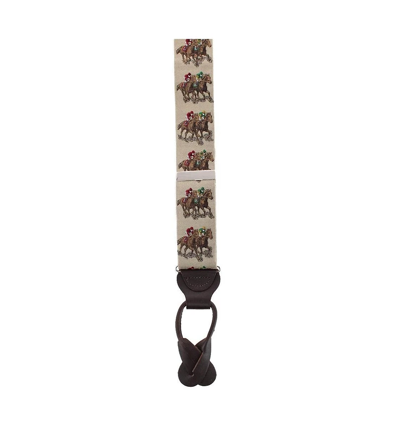 Trafalgar Men's The Home Stretch Novelty Silk Button End Suspenders