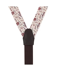 Trafalgar Men's Day At The Office Novelty Silk Button End Suspenders
