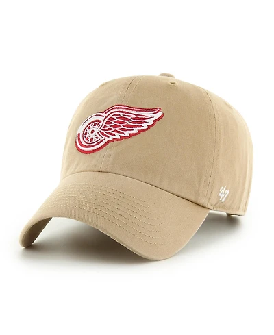 '47 Brand Men's Khaki Detroit Red Wings Logo Clean Up Adjustable Hat