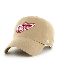 '47 Brand Men's Khaki Detroit Red Wings Logo Clean Up Adjustable Hat